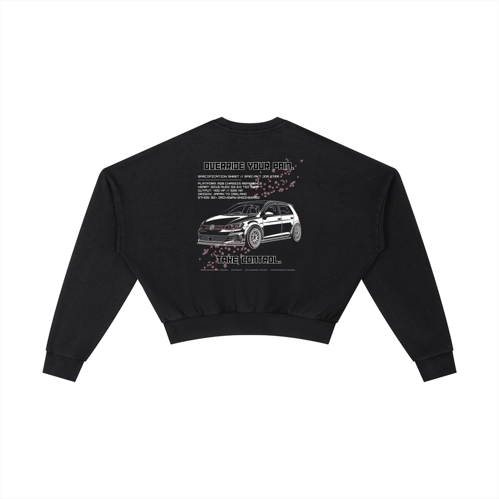 JDM GTIR - Vintage Washed Cropped Sweatshirt
